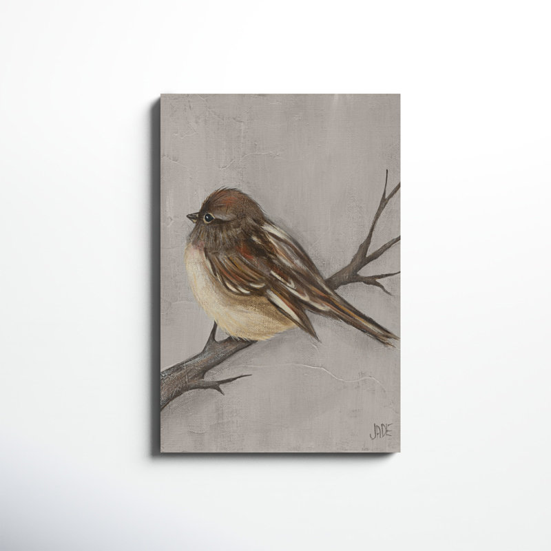 «Winter Bird III», peinture sur toile, H 36 po x l 24 po