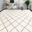 Wool Geometric Area Rug in Black/Ivory-318877904