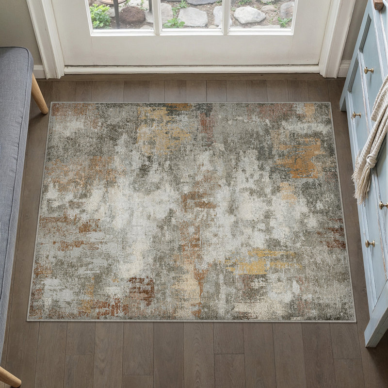 Tapis abstrait moderne Arden, Grey, Rectangle 2'3" x 2'9"