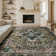 Persian-Style Machine Washable Area Rug with Non-Slip Backing – Green Floral
