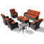 Ensemble de conversation de jardin en osier pour 7 personnes avec chaises pivotantes et ensemble de conversation en rotin toutes saisons avec coussins Holoman-1415451608