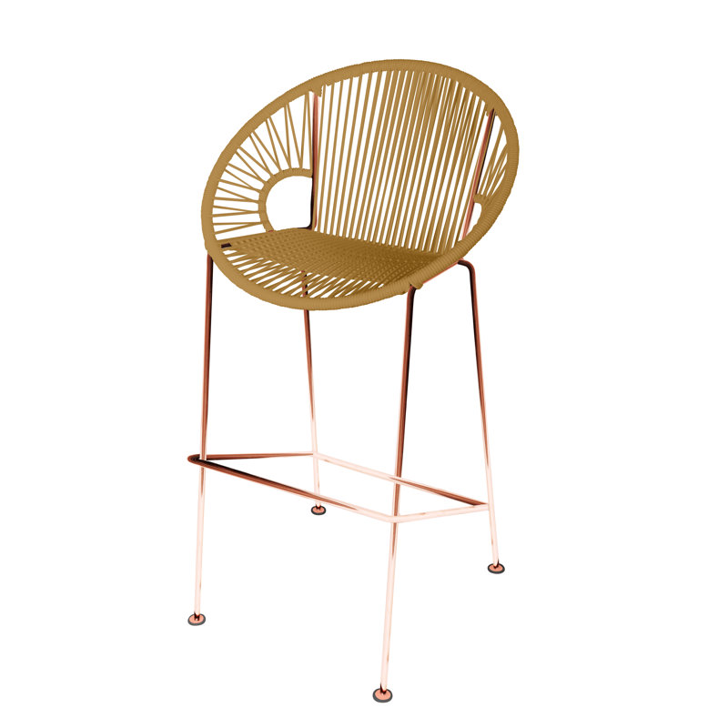 Tabouret à hauteur de comptoir fabriqué à la main Puerto, Cuivre, Doré