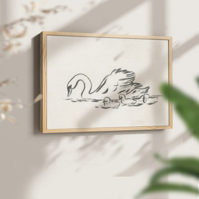 Swan Sketch IV -Framed Print - Restickable