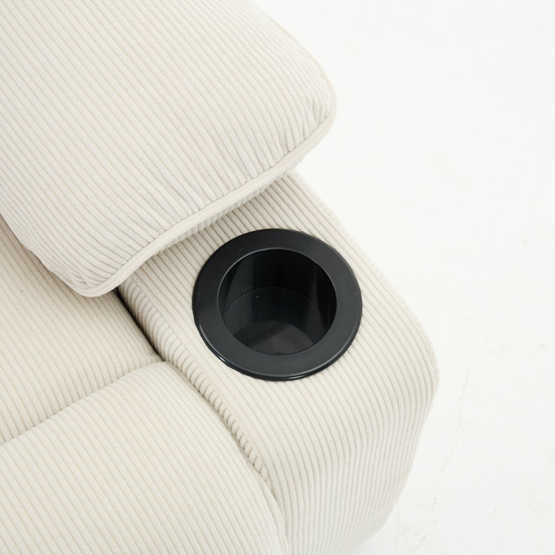 Fauteuil inclinable à télécommande chauffant et chauffant, Ivoire ivoire
