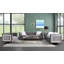 Causeuse Addiel avec 2 coussins en velours gris-1308171744