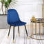 Ensemble de 4 chaises de salle à manger en tissu Contemporary, bleu