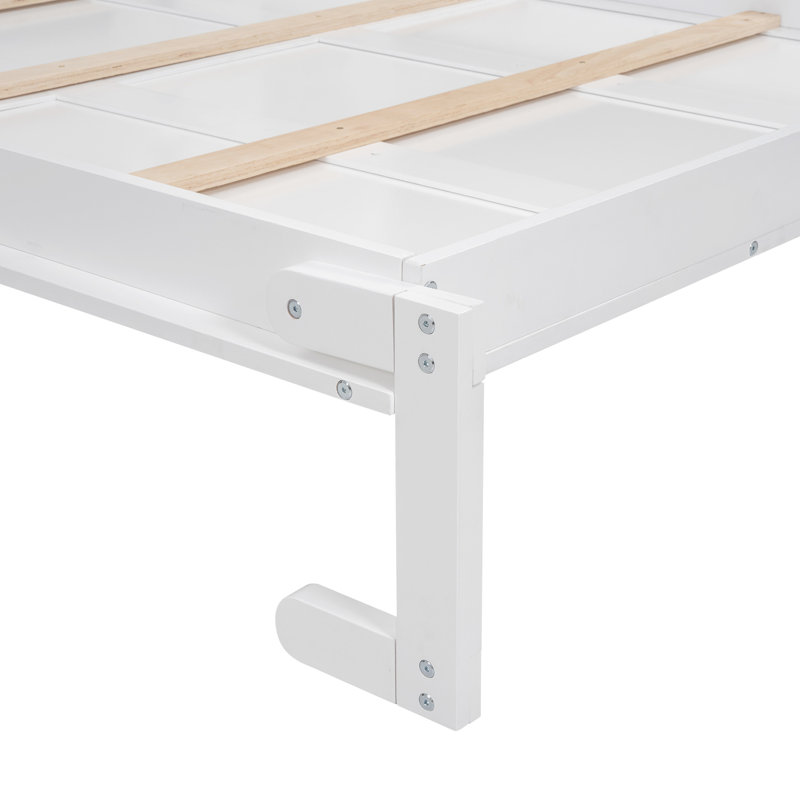 Lit double avec tablettes et lumières à DEL subtiles, peu encombrant pour les bureaux à domicile, lumières ignifuges blanches -