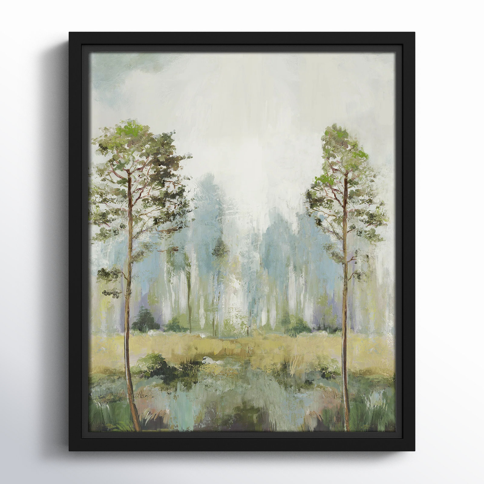 Teton "Tall Green Trees II" Print by Allison Pearce, 11.5" H x 9.5" W, Black