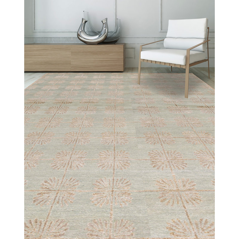 Windsom Geometric Area Rug in Light Green, Rectangle 9'2" x 11'11"