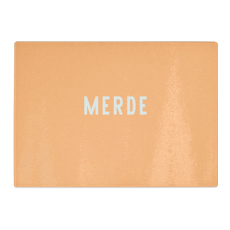 Merde Typography Chopping Board, 20cm W x 28.5cm L