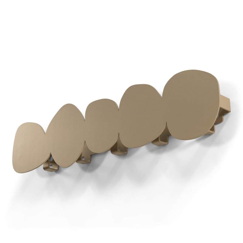 Spinder X Eva Van De Ven Steel Wall 5 - Hook Coat Rack, Tan/Brown