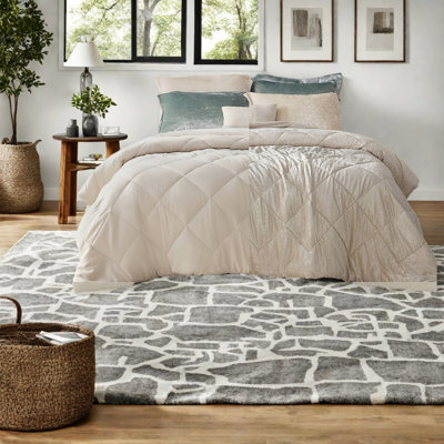 Ensembles de literie en velours luxueux, simple / simple TG, champagne avec coussin décoratif