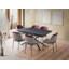 Table de salle à manger moderne extensible, design en marbre noir et blanc, 62,9 x 31,1 x 31,1 pouces (extensible à 78,7 pouces) | Panneau de particules 100% enduit de mélamine, pieds en fer teinté statique, capacité de 220 lb | Parfait pour les salles à manger élégantes