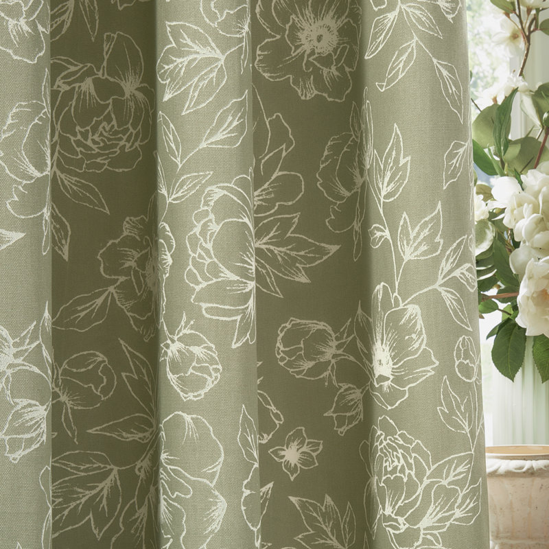 Bella Cotton Grommet / Eyelet Curtain Panel Pair, 168cm Width x 137cm Drop, Green