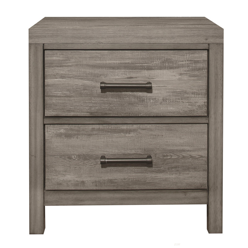 Table de chevet 1 pièce de style rustique avec 2 tiroirs en mélamine de qualité supérieure patinée