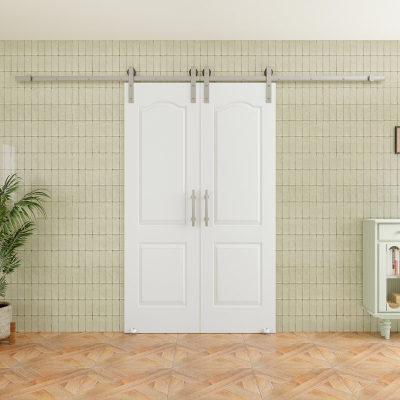 Porte de grange coulissante en bois 80 po H 2Lite, 48 po x 80 po
