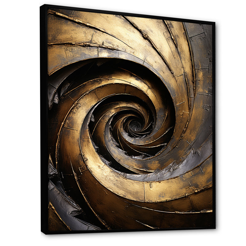 «Pugh - Abstract Spirals», reproduction sur toile, H 44 po x l 34 po x P 1,5 po, Toile avec cadre flottant noir