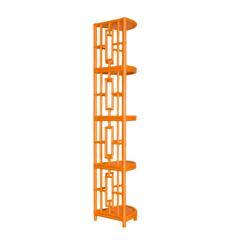 Manley Corner Bookcase, Citrus Orange
