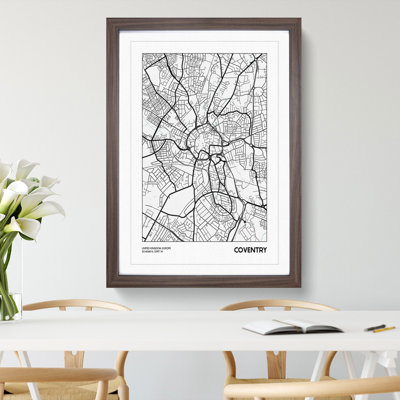 Map Coventry UK - Picture Frame Graphic Art