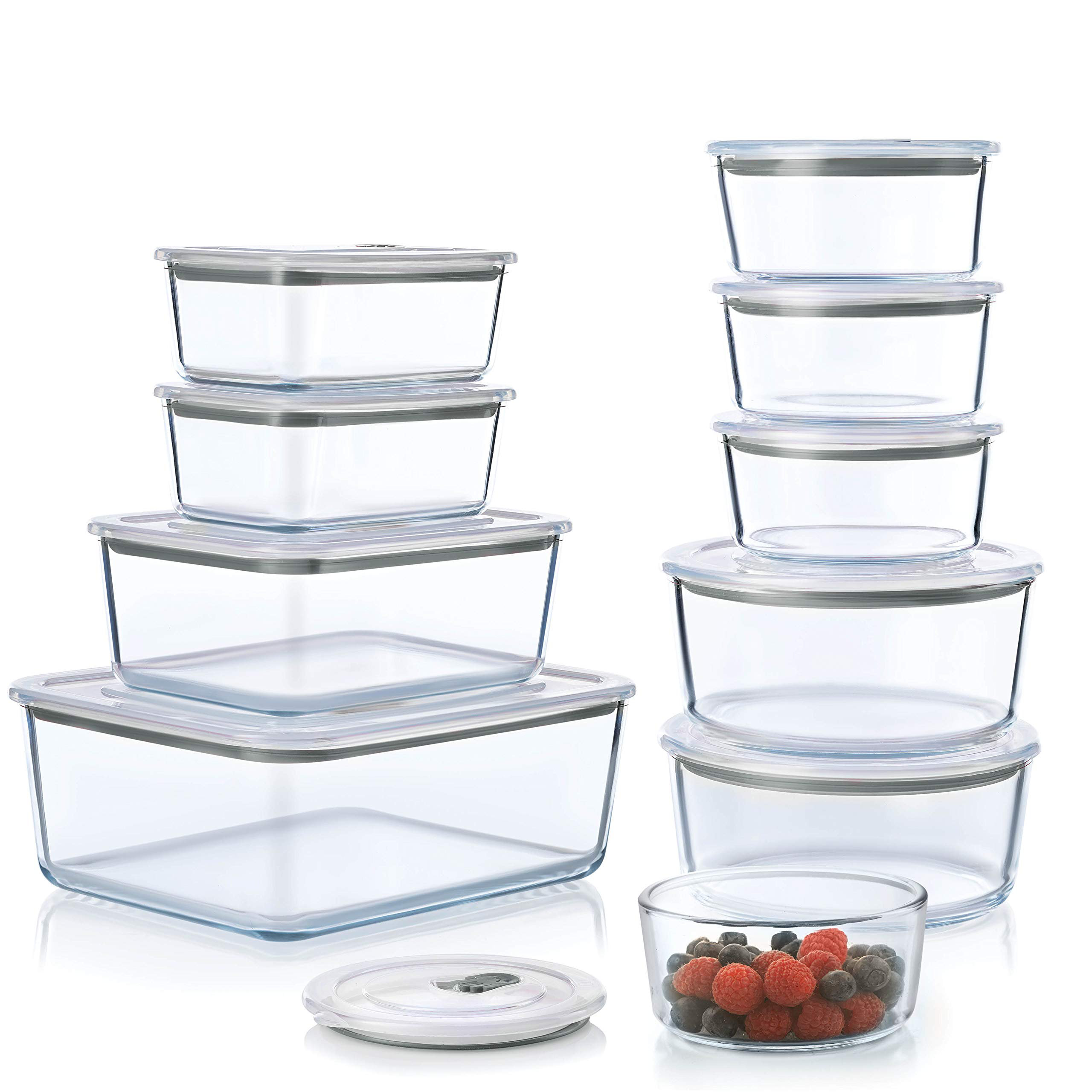 Nested Glass Meal Prep 4-Piece Oven Safe Food Storage Container Set