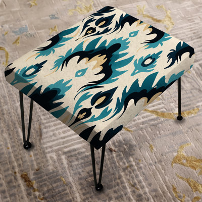 Black Urban Industrial Ikat Symphony - Ikat Rectangle Ottoman