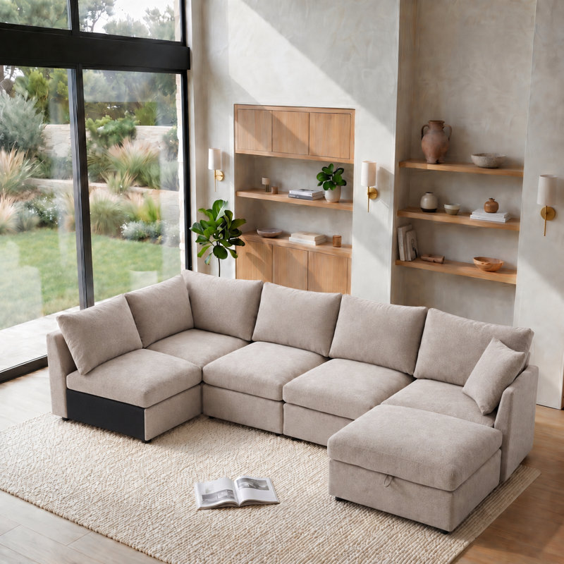  Canapé modulaire en U Sarang, Chenille kaki