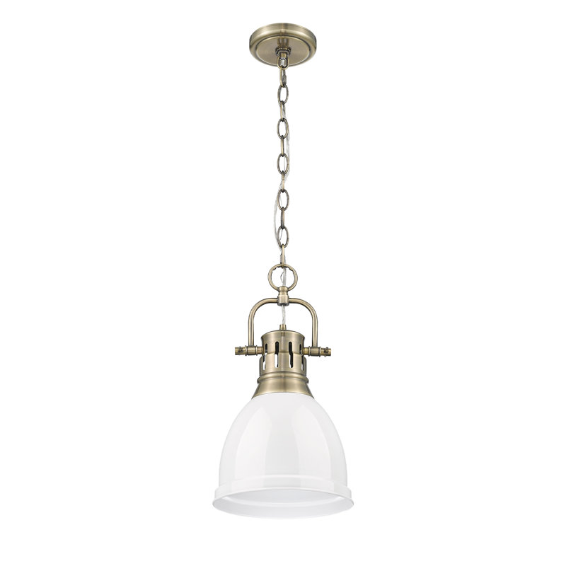 Alethia 1 - Light Pendant, White, Aged Brass