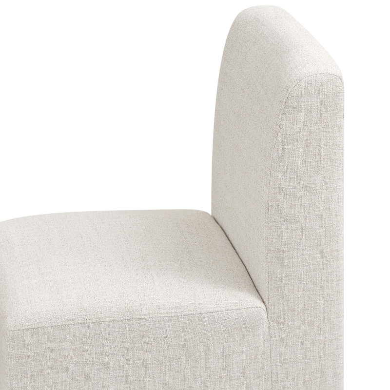 Chaises de salle à manger rembourrées avec roulettes, fauteuil simple moderne avec roues pivotantes pour le salon, livré assemblé (2 pièces, avoine)