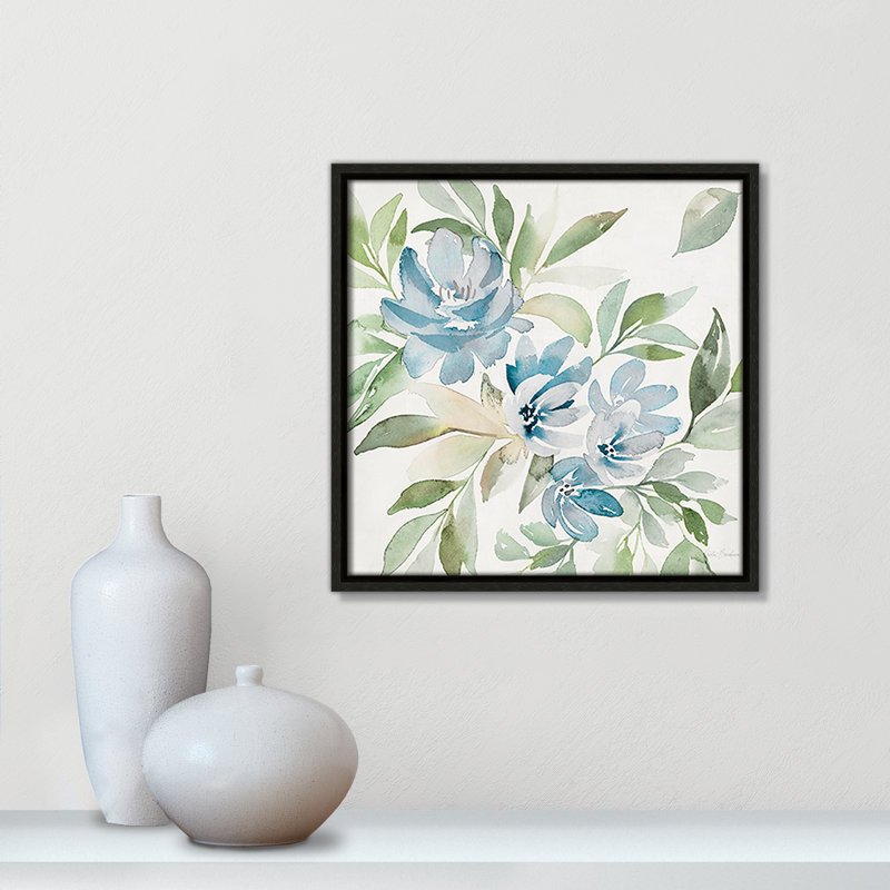 «Soft Blue Paradise Picks II» par Kristen Brockmon, reproduction sur toile flottante, Espresso, L 13,5 po x H 13,5 po