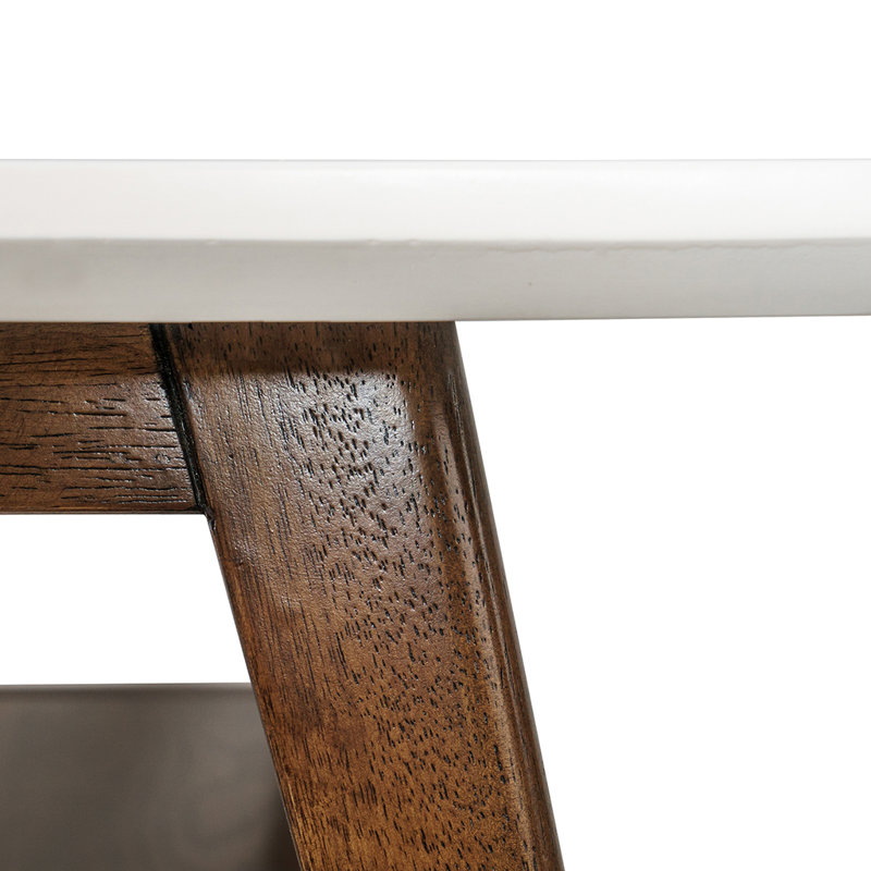 Coffee Table Living Room Table, Off-White/Pecan