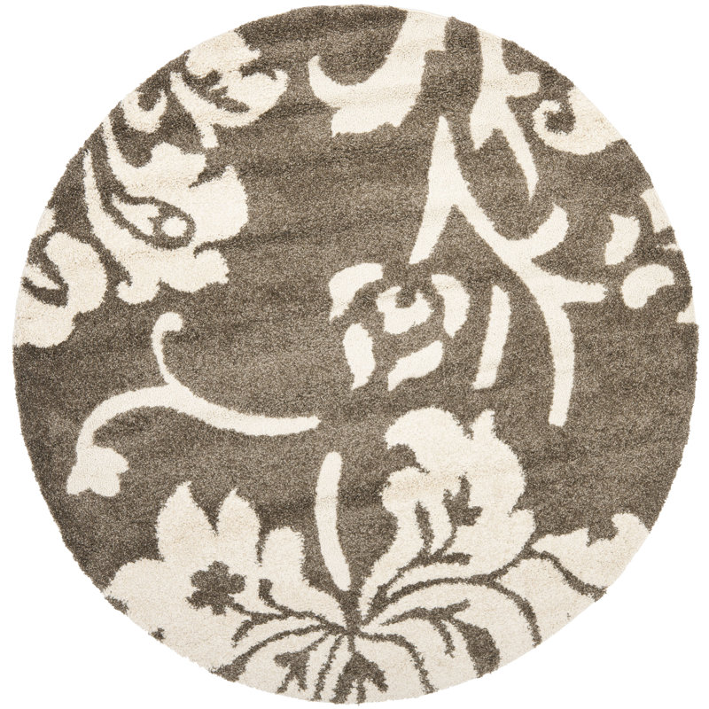 Tapis beige foncé Chaffin, Rond 6 pi 7 po