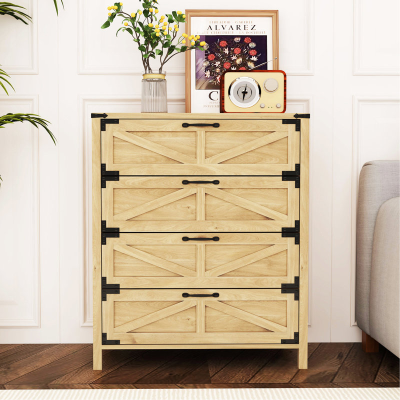 Commode 4 tiroirs, commode de rangement Farmhouse