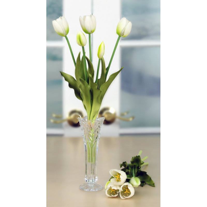 Blooming Tulip Bunch - 15 Inches Set Of 6, White