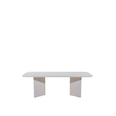 Rectangular Panel-Base Coffee Table, Cream