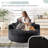 Modern Oversized Round Chenille Lounge Chair with Matching Back Pillow-1320659834