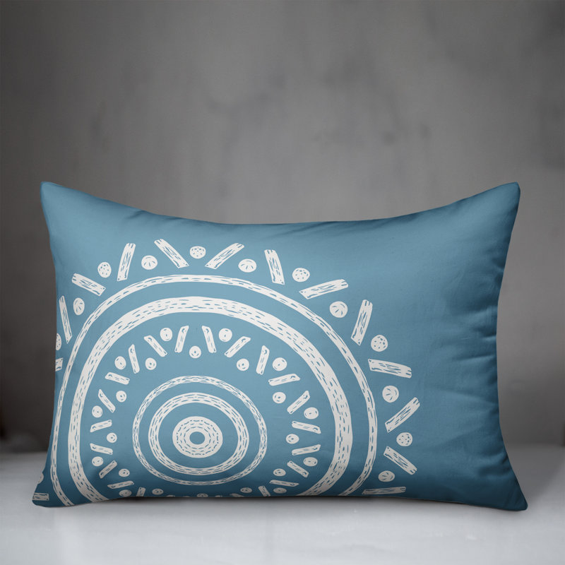 Geometric Outdoor Throw Pillow, Blue