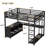 Metal Loft Bed with Wardrobe and L-shaped Desk, Full Size Loft Bed with Storage Cubes and Shelves, Loft Bed for Kids Teens Adults-1930906305-1930906310