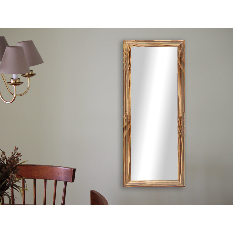 Carlea Wood Flat Mirror, Burnt Natural, 63" H x 25" W