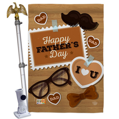 Double Sided 40'' H x 28'' W Polyester Father's Day Flag Set