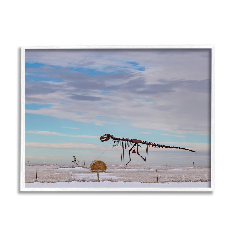 Squelette de personne qui marche, H 11 po x l 14 po x P 1,5 po, Giclée encadrée blanc bord de mer