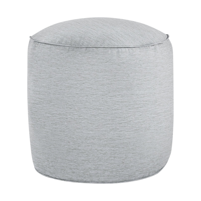 Jahmad Upholstered Pouf, Silver 100% Polyester