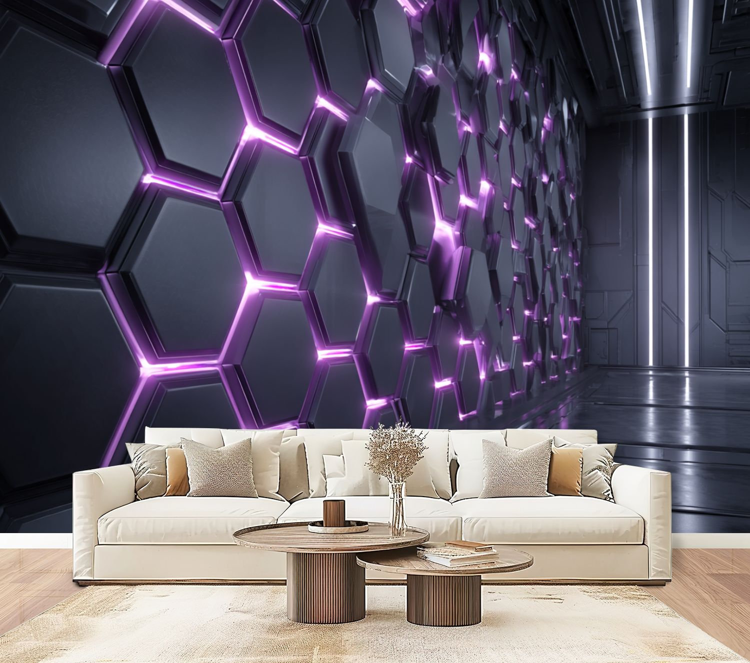 Red Barrel Studio® Futuristic 3D Peel and Stick Wallpaper hexagon ...