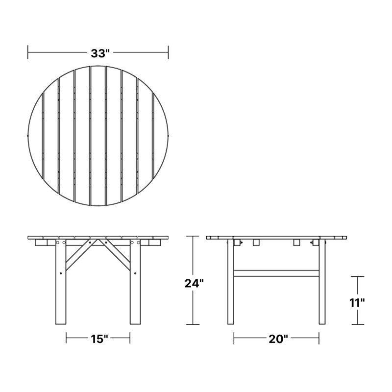 Table d'appoint Classic 33 po, Vert pelouse