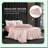 Silk Bliss Twin Sheet Set - Blush Pink Comforter Bedding with Deep Pocket Fitted Sheet, Envelope Closure Pillowcases - 4 Piece Twin Size Sheets