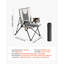 Chaise de camping 3 places inclinable à dossier haut avec accoudoirs et appui-tête, capacité de poids de 260 lb