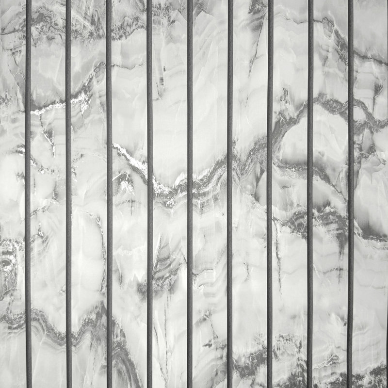 Marble Slat Panel Luxury Wallpaper, Grey
