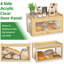 Très grande boîte à pain en bambou pour comptoir de cuisine, boîte à pain de style campagnard avec 4 côtés transparents, porte-paniers à pain en bois pour pain fait maison, naturel