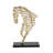 Abstract Aluminum Horse Head on Pedestal Base  9" x 4" x 14"  Black/Gold