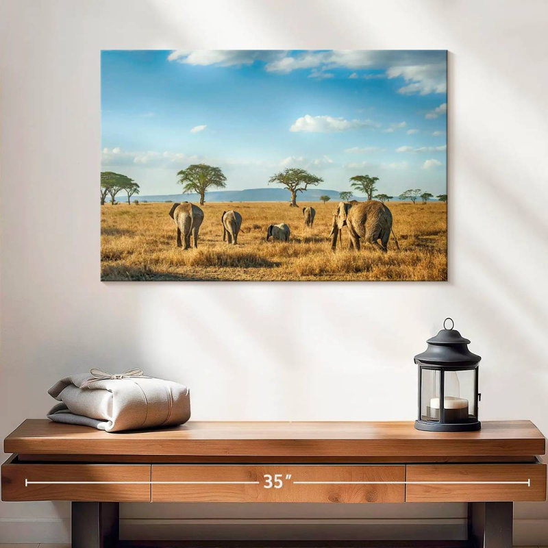 Éléphants Brampt Serengeti, H 16 po x l 24 po