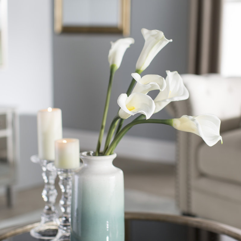 Cauldwell 26" Artificial Calla Lily Stem, White, 26" H x 3" W x 3" D